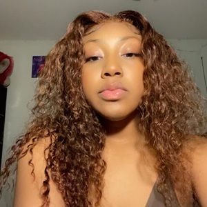 24” Chocolate Brown Lace Front Curly Human Hair Wig